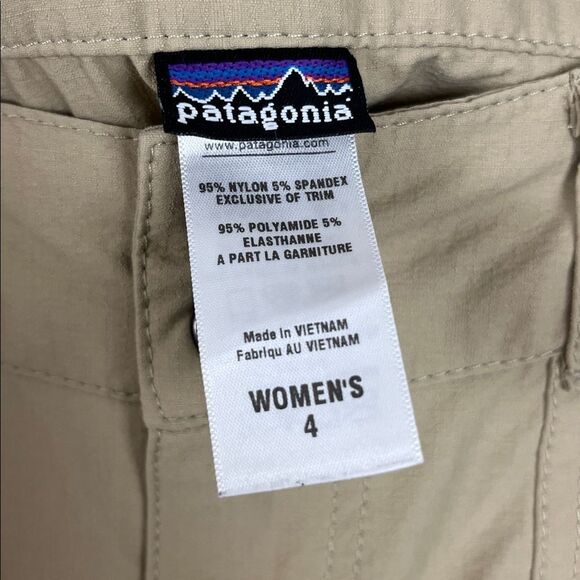 Patagonia women’s borderless ripstop tan capri pant hiking camping size 4 - Picture 2 of 5